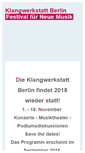 Mobile Screenshot of klangwerkstatt-berlin.de